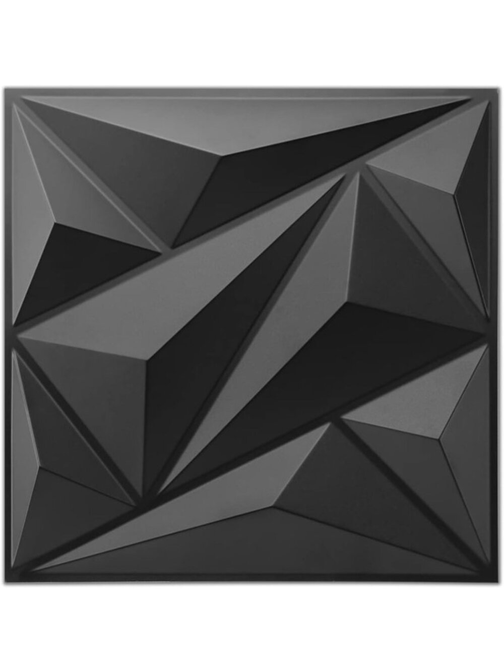 33 Pack Black 3D Diamond Wall Panels - Stylish Home Decor, 12''x12'' Design
